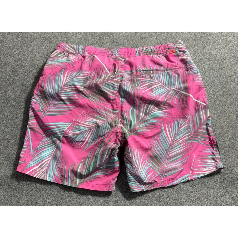 Scotch & Soda Swim‎ Shorts Large Lined Pink Tropical Print Draw String